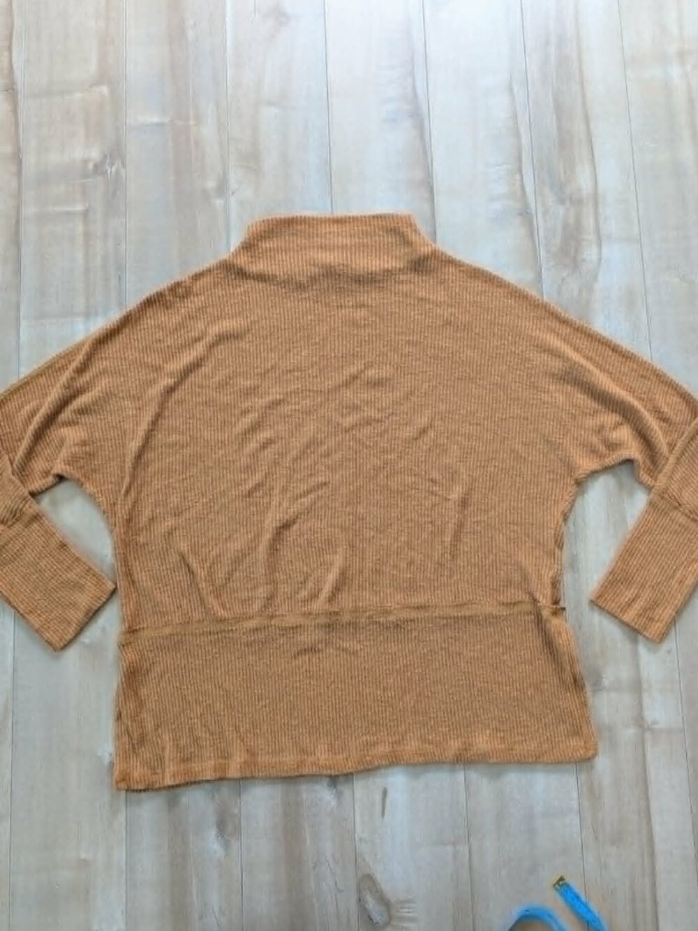 Eri + Ali Anthropologie Camel Ribbed Mock Neck Oversized Sweater M